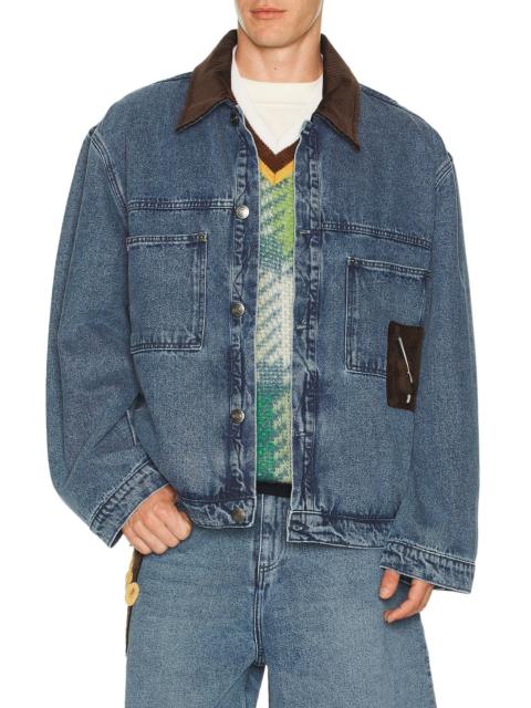 CHARLES JEFFREY LOVERBOY Denim Jacket With Corduroy Collar