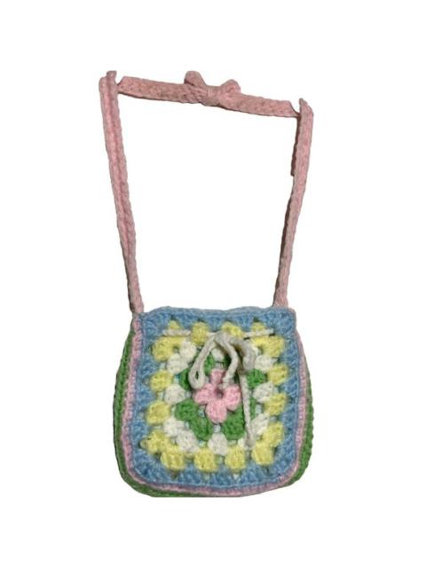 Unbranded - Handmade Crochet Granny Square Shoulder Bag Multicolor Floral Lined Strap Mini