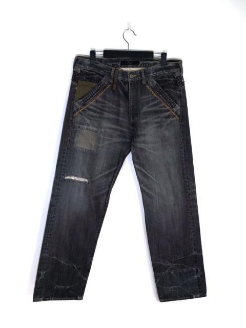 Other Designers Distressed Denim - Japanese Brand SHAPEL Patchwork Jeans Made in Japan