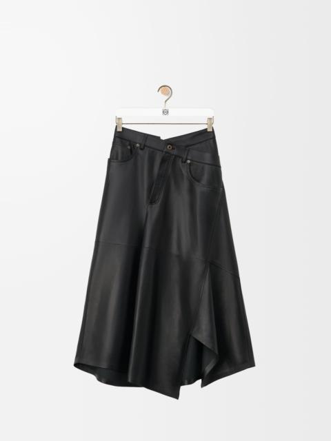 Loewe Asymmetric skirt in satin nappa lambskin