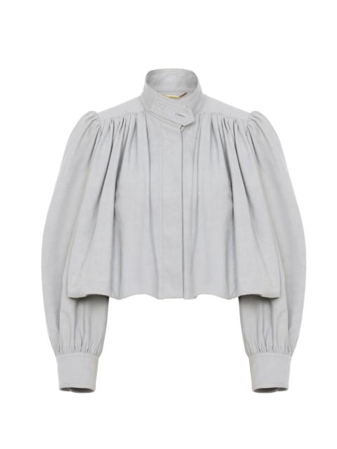 Chloé GATHERED BOULE JACKET IN COTTON CANVAS