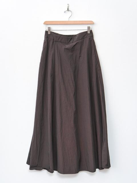 ATON Hand Dyed Nylon Flared Skirt - Brown