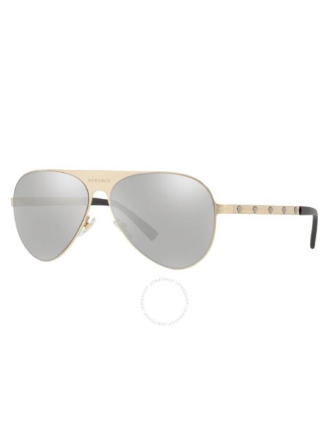 Versace Light Grey Mirror Silver Pilot Men's Sunglasses VE2189 13396G 59