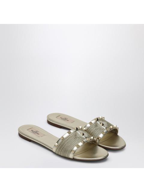 Valentino Garavani Roman Stud Sandals In Platinum Colour Women