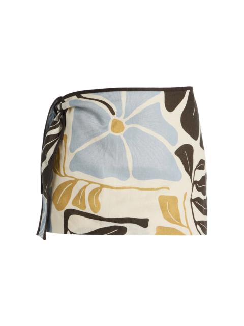 SIR. Lola Tie-Detailed Linen Mini Skirt multi