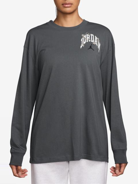 Jordan Jordan Brooklyn Long Sleeve Cotton Oversize Graphic T-Shirt in Iron Grey/Sail at Nordstrom