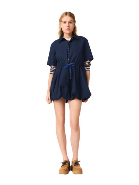 maje maje Short-sleeved cotton bubble dress in Navy at Nordstrom