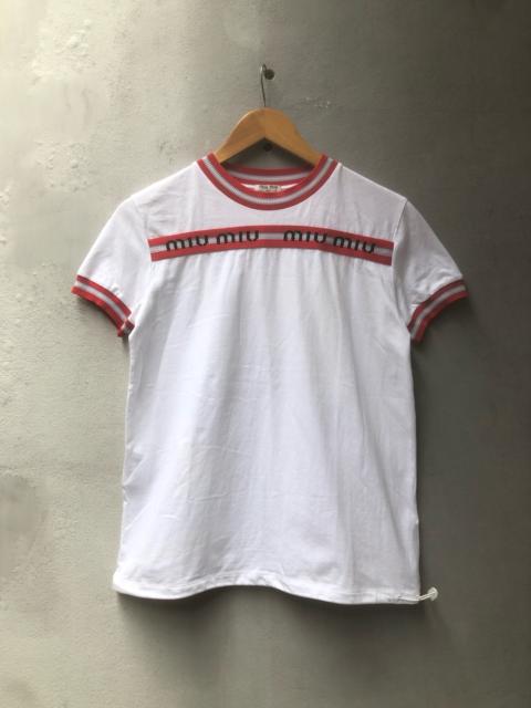 Miu Miu Miu Miu White Rib Knit Logo