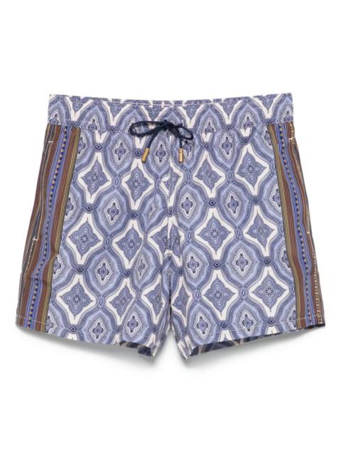 Etro Men Swim Shorts With Geometric Print
