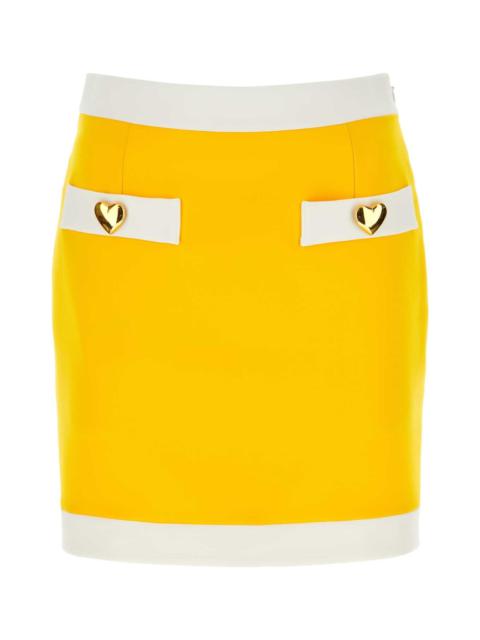 Yellow Stretch Jersey Mini Skirt