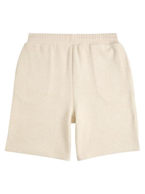 AMI Paris Ami Paris Logo-embroidered Towelling Cotton-blend Shorts