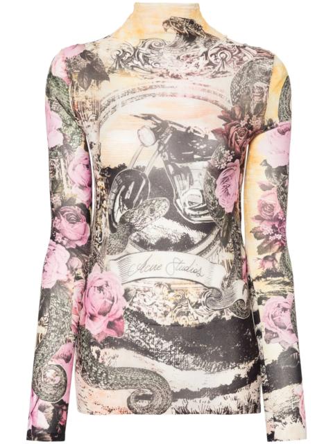 Acne Studios animation-print seamless top