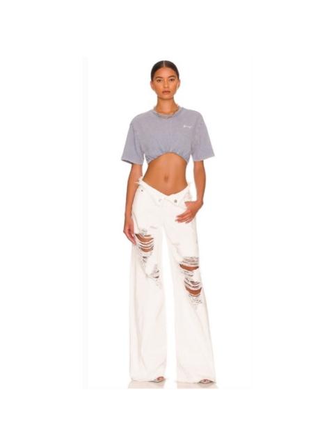 Other Designers NWT SER.O.YA Ollie Distressed WideLeg Jeans‎ White Sz 27 $275