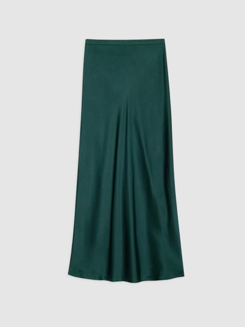 ANINE BING Bar Silk Skirt - Dark Teal