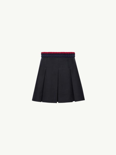 Moncler Cotton Gabardine Pleated Mini Skirt