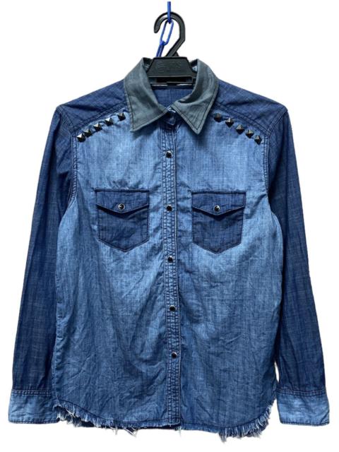 Other Designers Japanese Brand - Sick Jeans🔥Two Tone In The Attic Punk Rock Denim Shirt