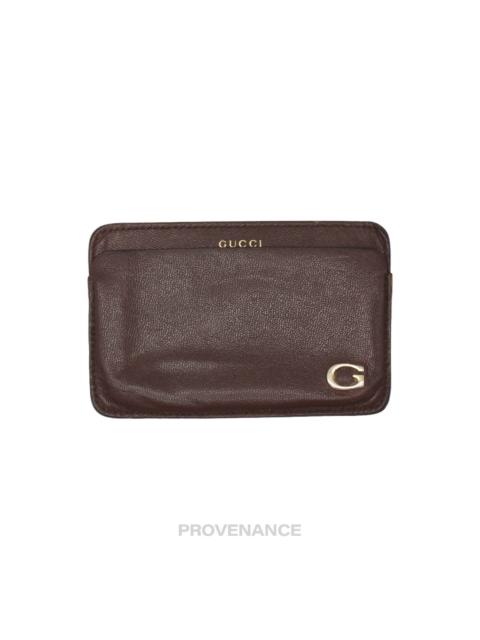 GUCCI Gucci G Card Holder Wallet - Brown Leather