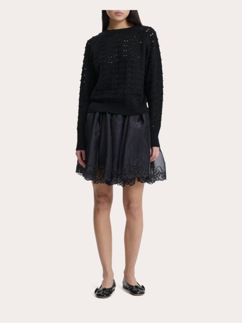 CECILIE BAHNSEN Bidane Heritage Knit Wool Raglan Sweater