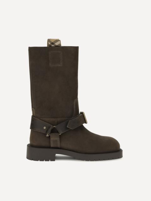 Burberry Suede Saddle Ankle Boots