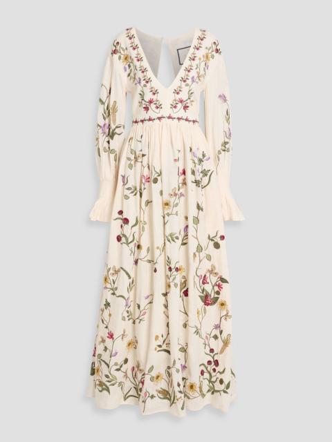 Agua by Agua Bendita Bosque Cultivo embroidered cotton maxi dress