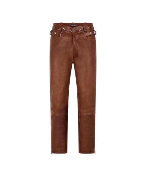 TOM FORD BUFFALO GRAIN LEATHER BIKER PANT
