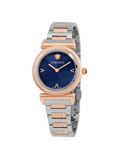 VERSACE Versace V Motif Quartz Blue Dial Tw-toned Ladies Watch VERE02020