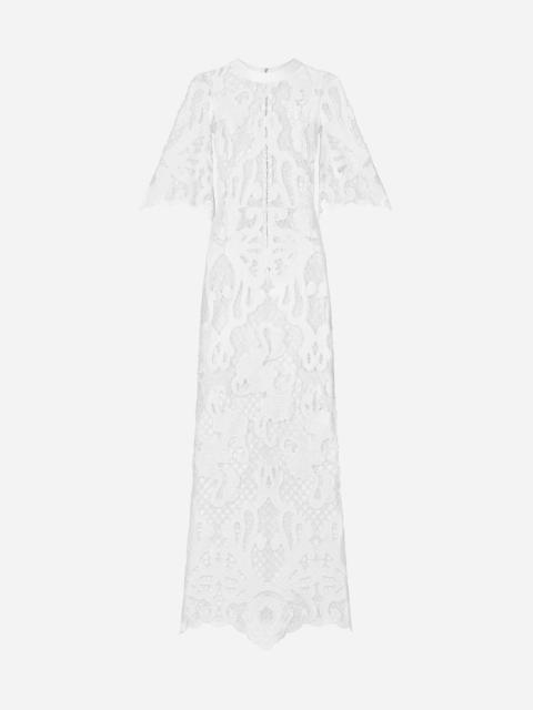 Dolce & Gabbana Long dress with openwork embroidery
