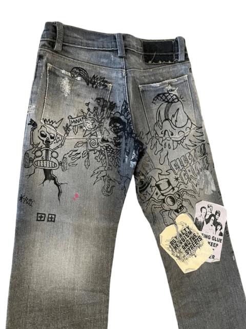 Ksubi Tsubi Skull Crown Graphic Print Jeans NWT Aus 6 Archive