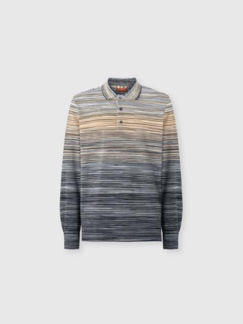 Missoni Long Sleeve Polo with Flame Knit