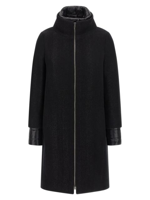 Herno Lamé thread and wool coat