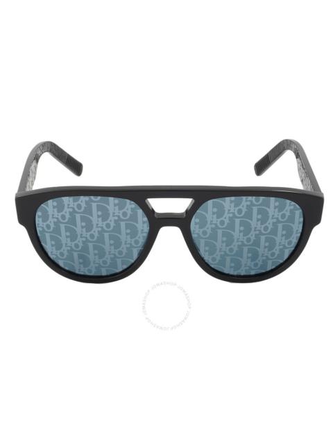 Dior Blue Logo Mirror Pilot Men's Sunglasses DIORB23 R1I 10B8 DM40054 01X 54
