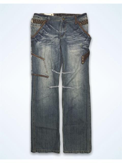 Other Designers Japanese Brand - Kearney House Workwear Carpenter Design Denim Leather Trim