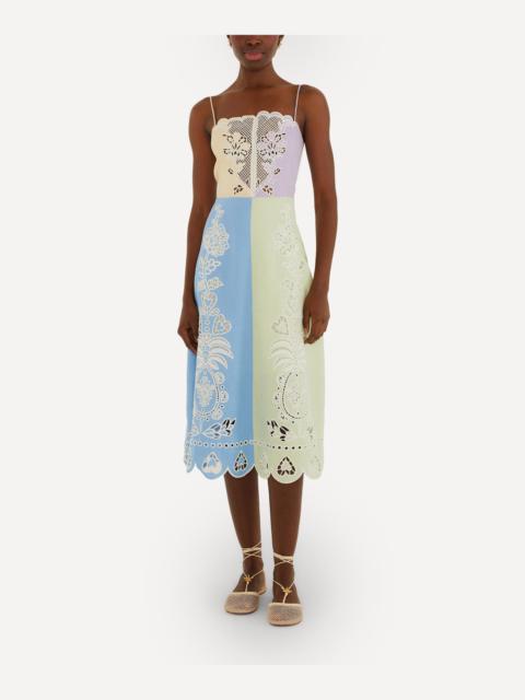 FARM RIO Multicolor Embroidered Midi Dress