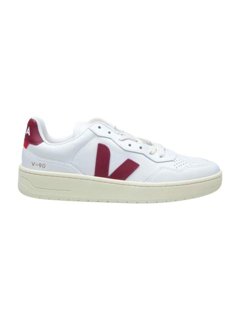 VEJA Sneakers V-10 In White And Marsala Leather