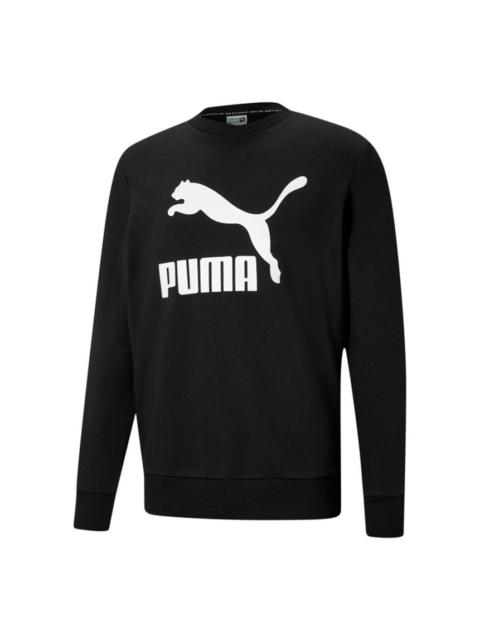 PUMA PUMA Classics Logo Crew TR Sweater 'Black White' 531366-01