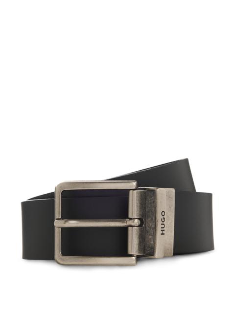 HUGO REVERSIBLE BELT IN SMOOTH AND GRAINED LEATHER