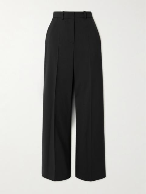 JOSEPH Morissey Pleated Stretch-wool Twill Straight-leg Pants