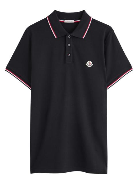 Moncler Moncler Logo-appliquéd Piqué Cotton Polo Shirt