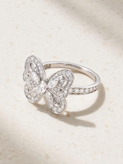 De Beers Portraits of Nature Butterfly 18-karat white gold diamond ring Gold