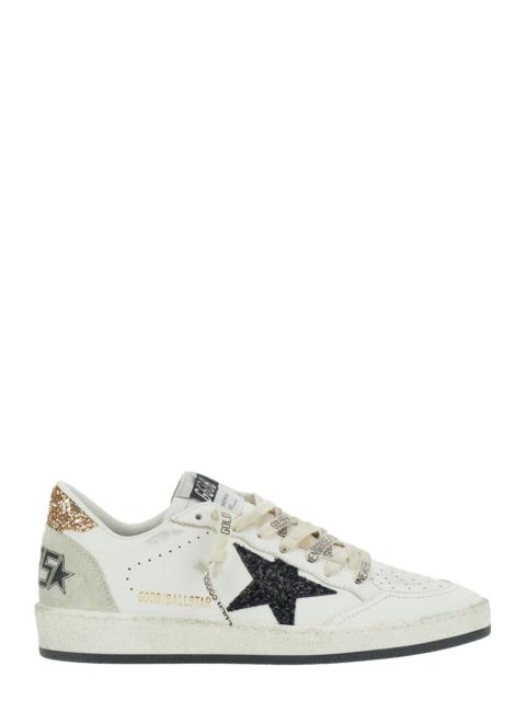 Golden Goose Golden Goose Women Sneaker 'Ballstar' Low Top With Star Patch With Glitter And Glitter Heel And Logo