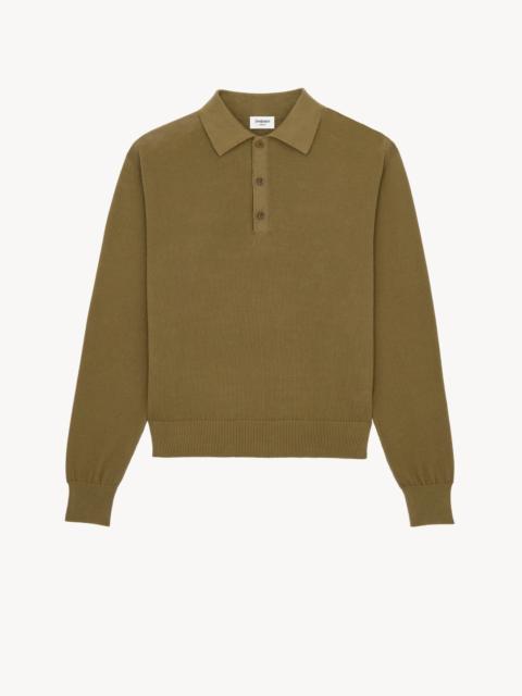 SAINT LAURENT POLO IN SEEDSTITCH COTTON