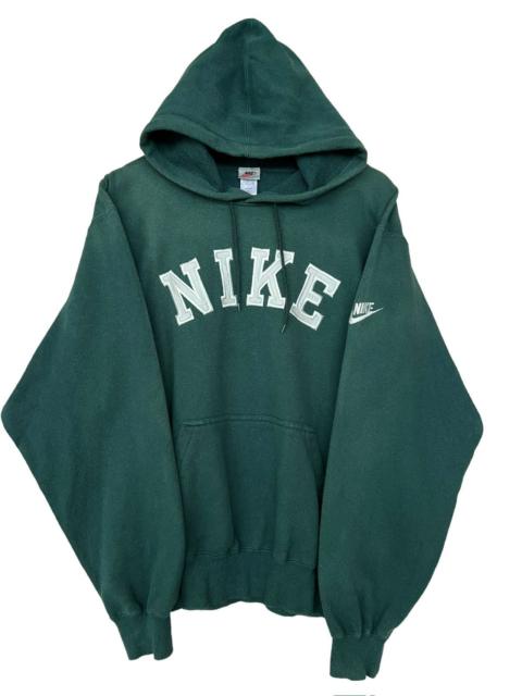 Vintage Nike Embroidered Spellout Logo Green Sunfaded Hoodie