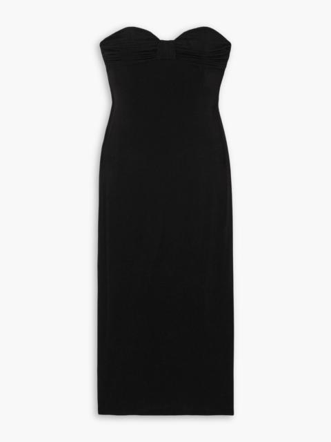 MAGDA BUTRYM Strapless gathered jersey midi dress