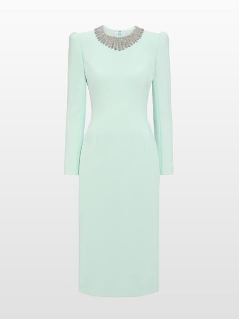 JENNY PACKHAM Jenny Packham Cora Long-Sleeve Midi Dress in Lagoon at Nordstrom