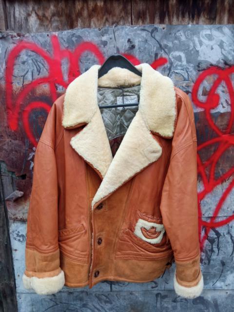 Other Designers Vintage - vintage archive boxy Leather jacket made in italy Fur trim