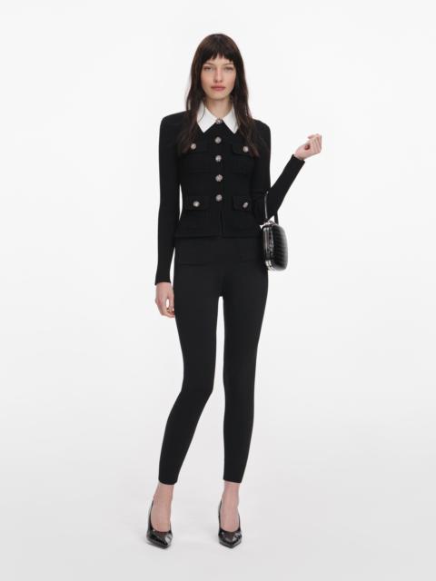 self-portrait Black Tailored Knit Top