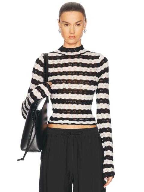 House of Dagmar Lace Knit Top