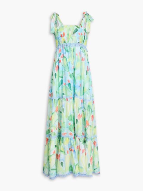 Charo Ruiz Delphinus tiered printed cotton-blend voile maxi dress