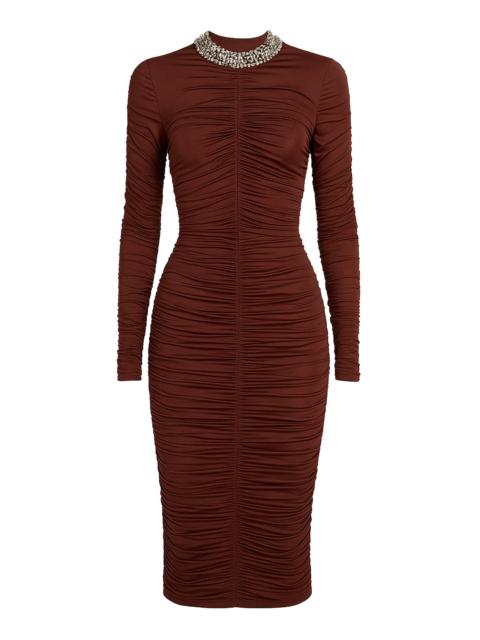 THE NEW ARRIVALS ILKYAZ OZEL Ross Cinnabar Gathered Dress brown