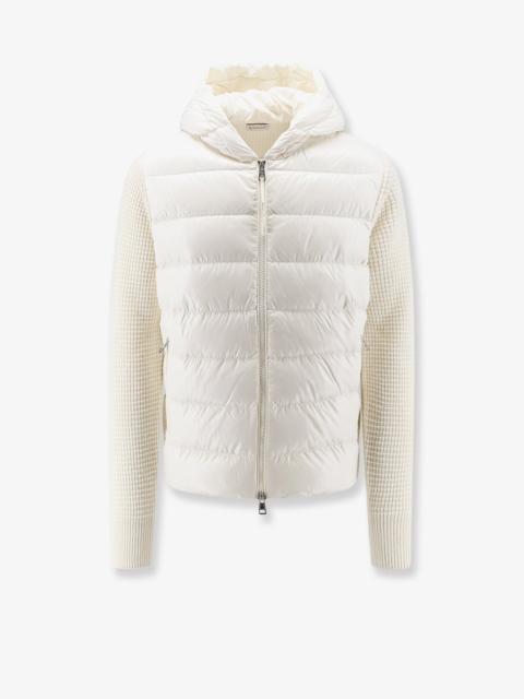 Moncler Moncler Nylon Jacket With Wool And Cashmere Blend Sleeves
